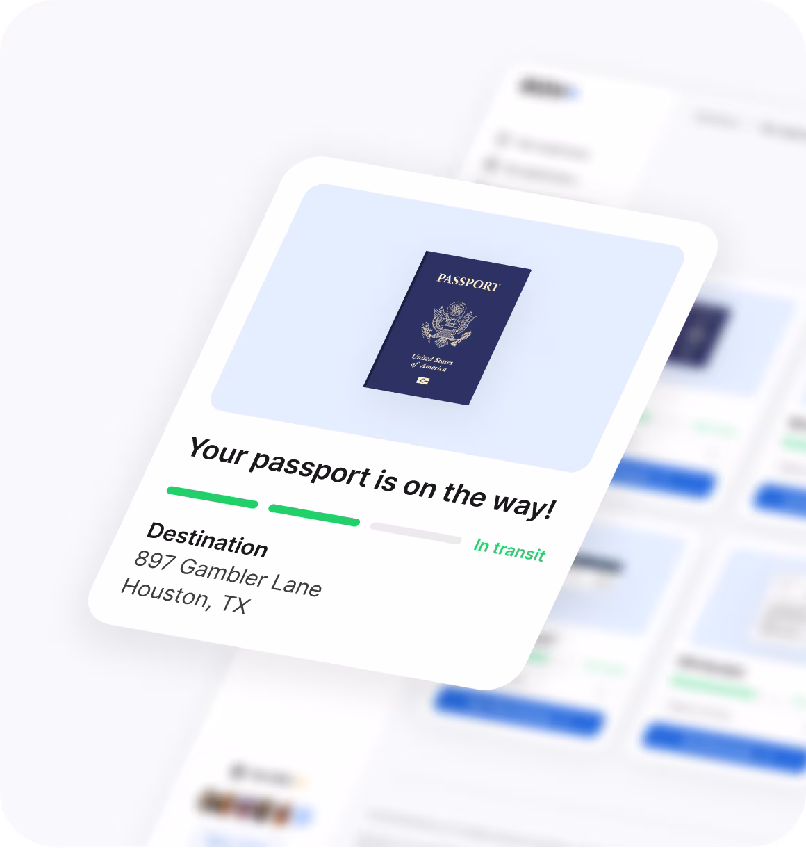 Premier Passport application dashboard preview